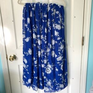 Blue floral beach skirt